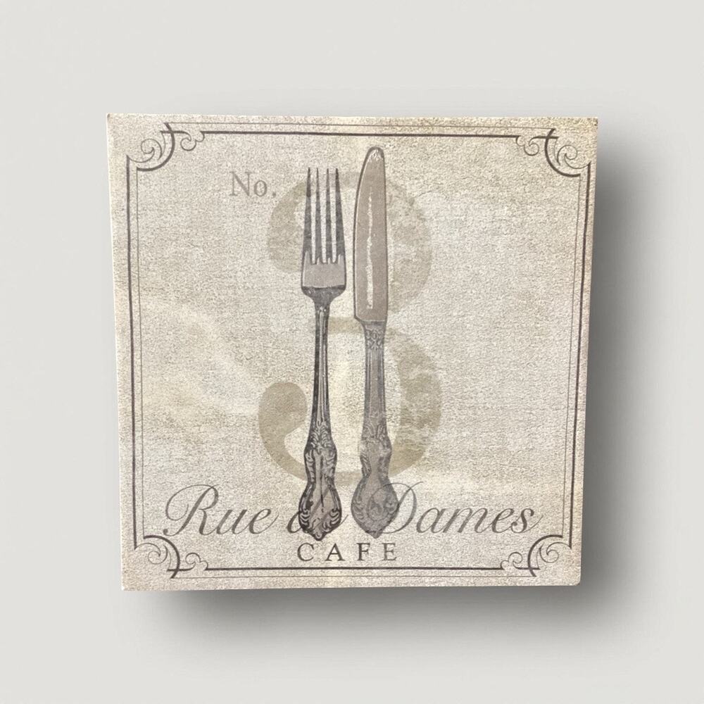 French Vintage Cafe Canvas Poster Print